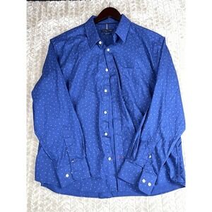 Tommy Hilfiger Mens Shirt  17 32/33 All Season Stretch Slim Fit Non-Iron Blue XL